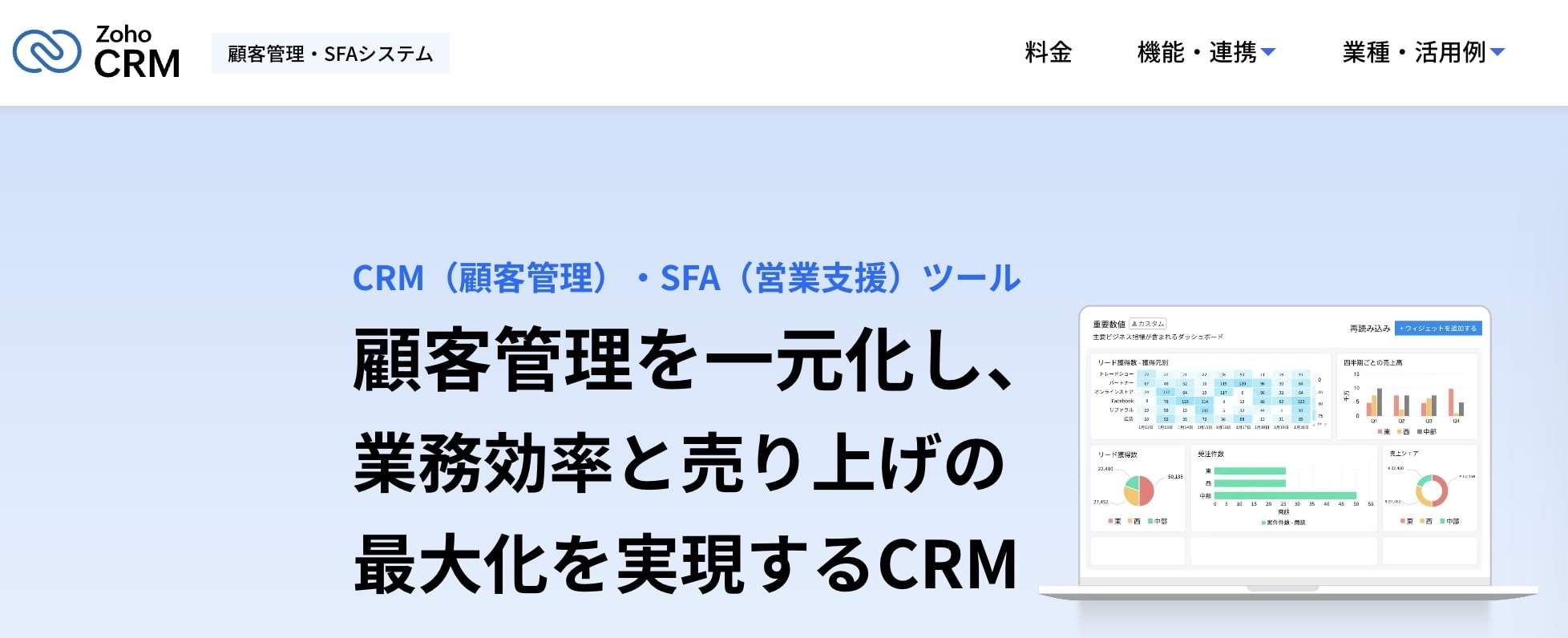 Zoho CRM 公式HP